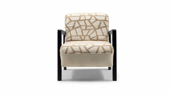 Sessel Ohrensessel Stoffsessel Beige Polster Wohnzimmer Einsitzer Sitz