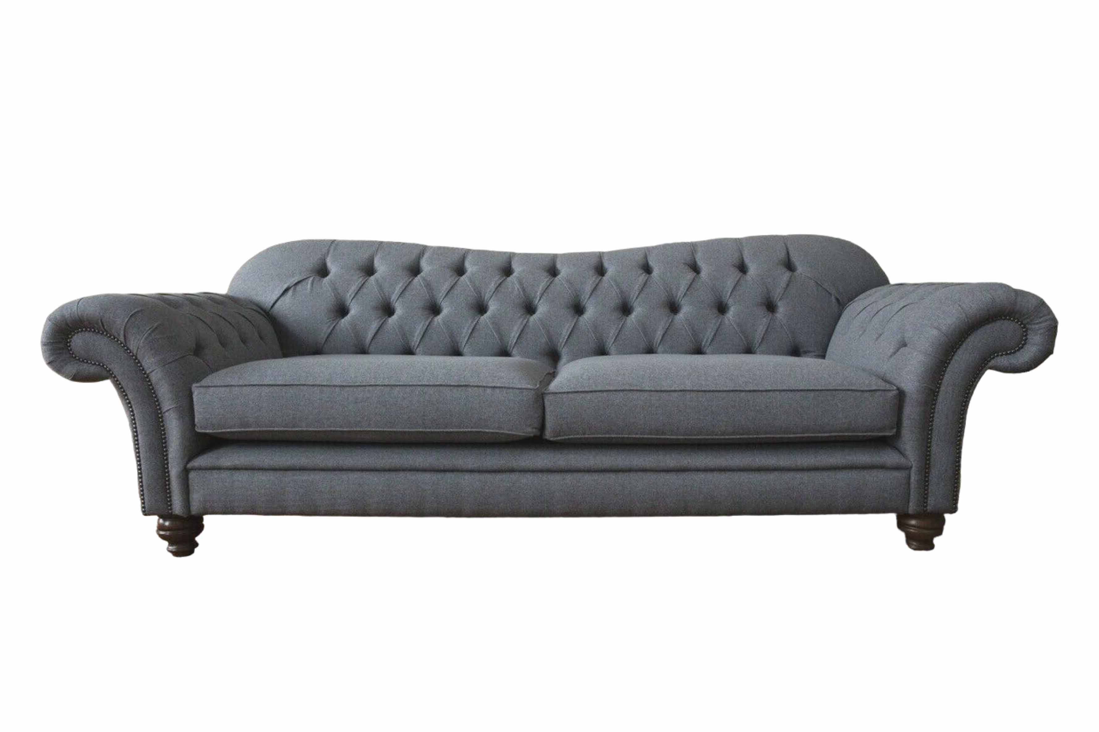 Moderm Sofa 3 Sitzer Luxus Textil Couch Grau Sofas Polster Stoff