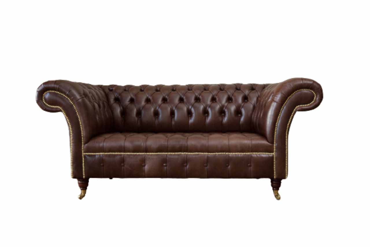 Sofa 2 Sitzer Couch Polster Sofa Textil Stoff Chesterfield Couchen