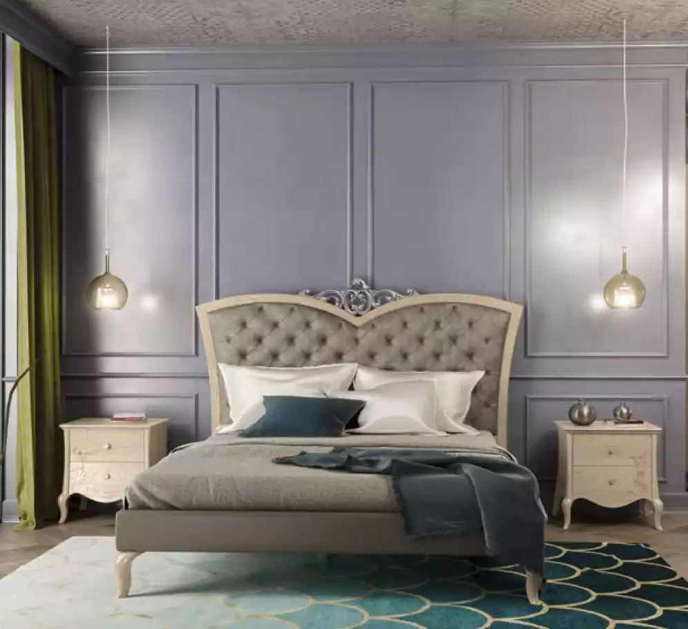 Schlafzimmer Möbel 3tlg. Set Massivholz Nachttische 2x Bett Echtes Holz