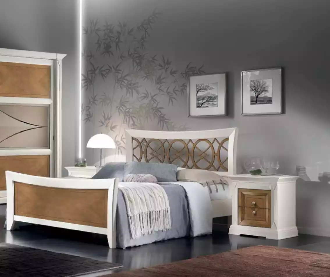 Schlafzimmer Möbel 3tlg. Set Bett Massivholz Nachttische 2x Betten Holz