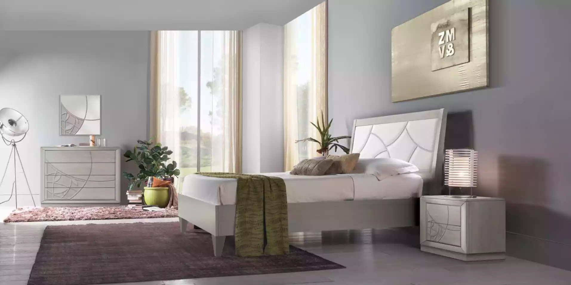 Schlafzimmer Set Bett 2x Nachttische Konsole Betten Luxus Polster 5 tlg.