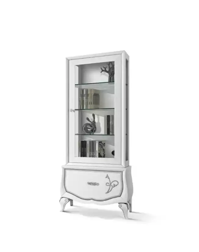 Vitrine Anrichte Sideboard Weiß Holz Schrank Möbel Kommoden