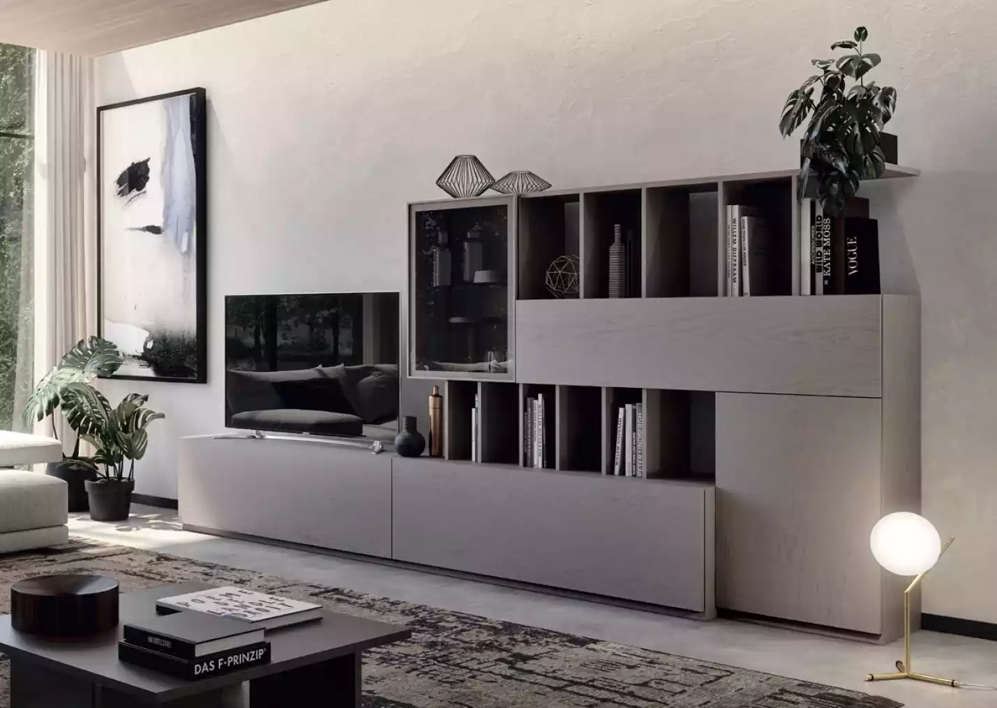 Wohnwand Schrank TV-Schrank Wohnzimmer-Set Anbau Wand Wohnwände Schrankwand