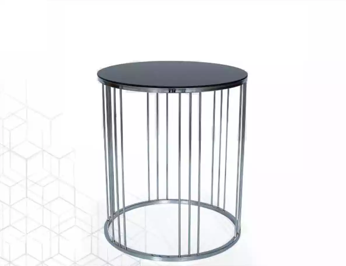 Beistelltisch Wohnzimmer Möbel Material Edelstah schwarz Design Modern