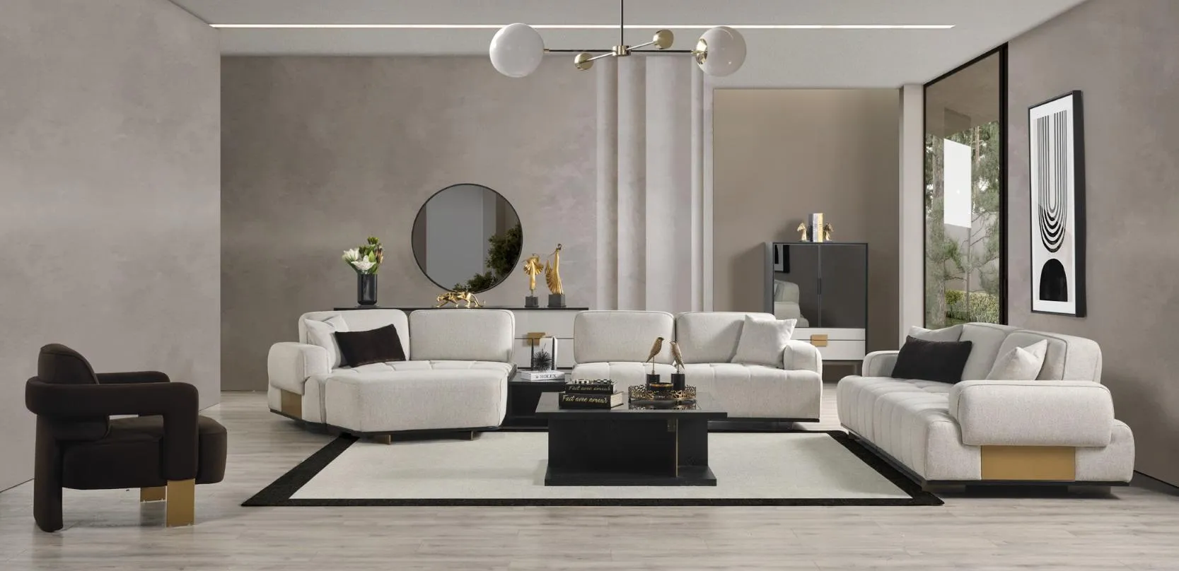 Wohnzimmer set Ecksofa L-form 3+1 Sitzer Sofa Couchgarnitur Möbel Sofas