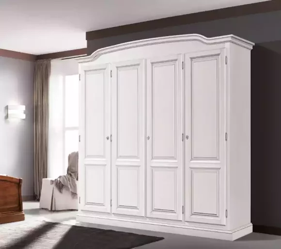 Schrank Schlafzimmer Holz Weiß Kleiderschrank Klassische Designer