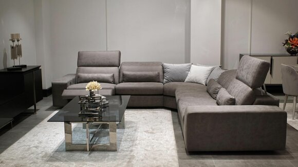 Sofa L-Form Modern Ecksofa Wohnzimmer Set Einrichtung Design Couchtisch