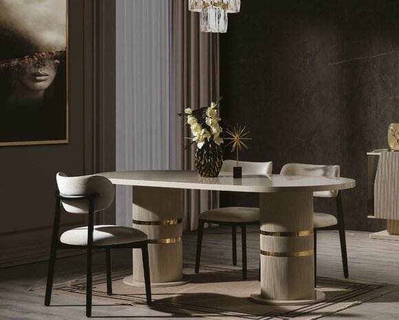 Design Esszimmer Set modern Esstisch 4x Stühle stilvoll 5tlg. Sets Tisch
