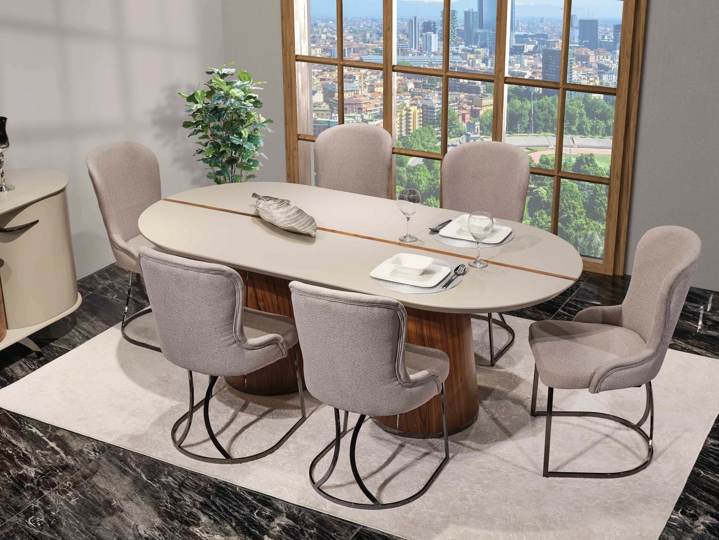 Luxus Esszimmer Set Esstisch 6x Stühle Designer Möbel 7 tlg Essgruppe Garnitur