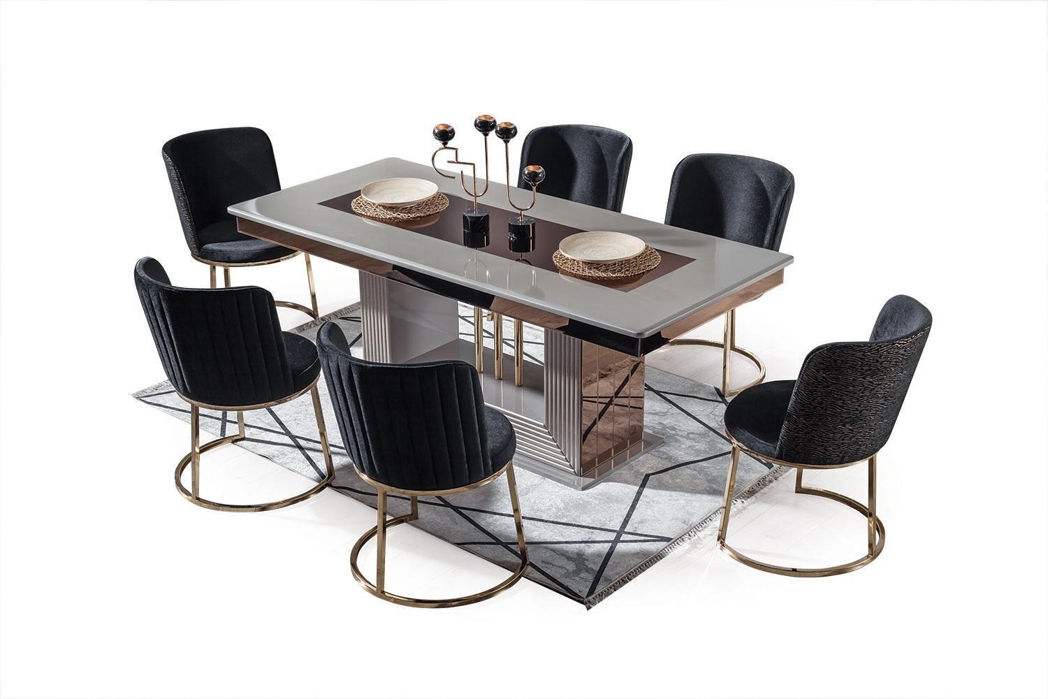 Modern Esszimmer Set Besteht aus Esstisch und 6x Stühle Stilvoll 7tlg.