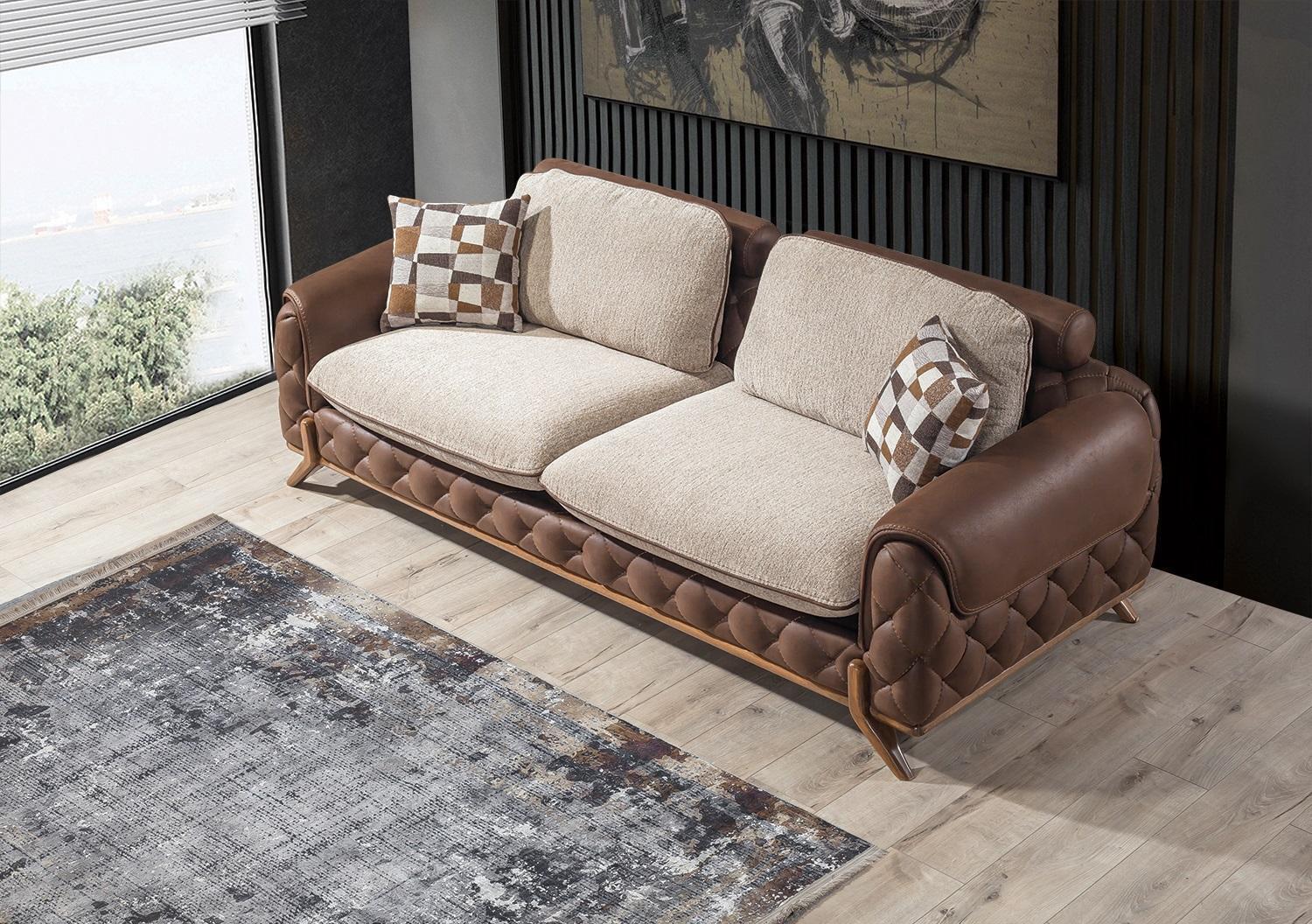 Stilvolles 3-Sitzer Sofa Designer Wohnzimmer Couch Exklusiver Dreisitzer