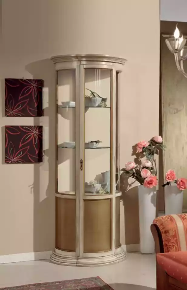 Vitrine Esszimmer Anrichte Echtholz Italienische Möbel Glas Schrank Neu