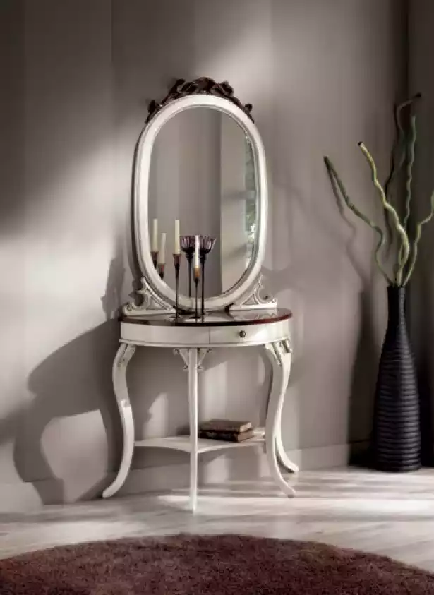 Tisch Klassische Konsole Spiegel Schminktisch Schlafzimmer Set 2tlg.