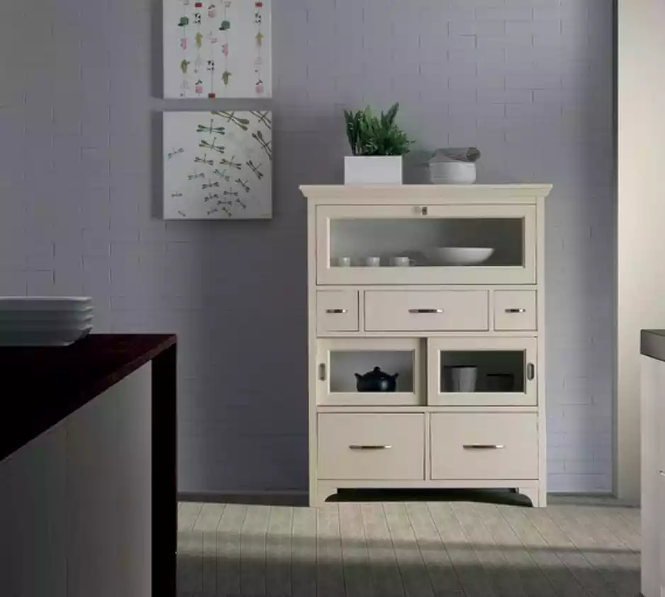 Klassisches Sideboard Holzschrank Italienische Möbel Vitrine Schrank