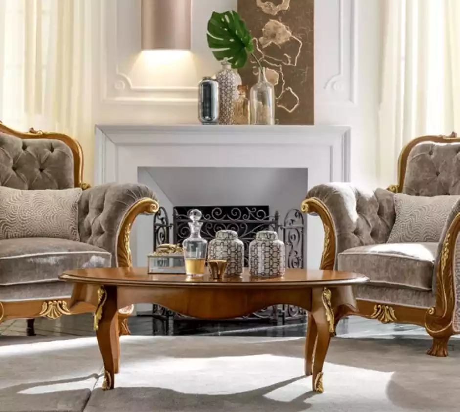Couchtisch Tisch Beistelltisch Wohnzimmer Holz Klassisch Luxus Braun