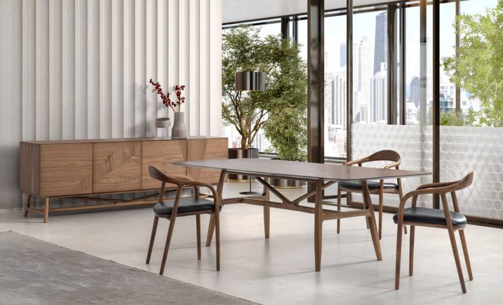 Luxus Set Esszimmer 6tlg Essgarnitur Essgruppe Set Tisch 4x Stuhle mit Anrichte