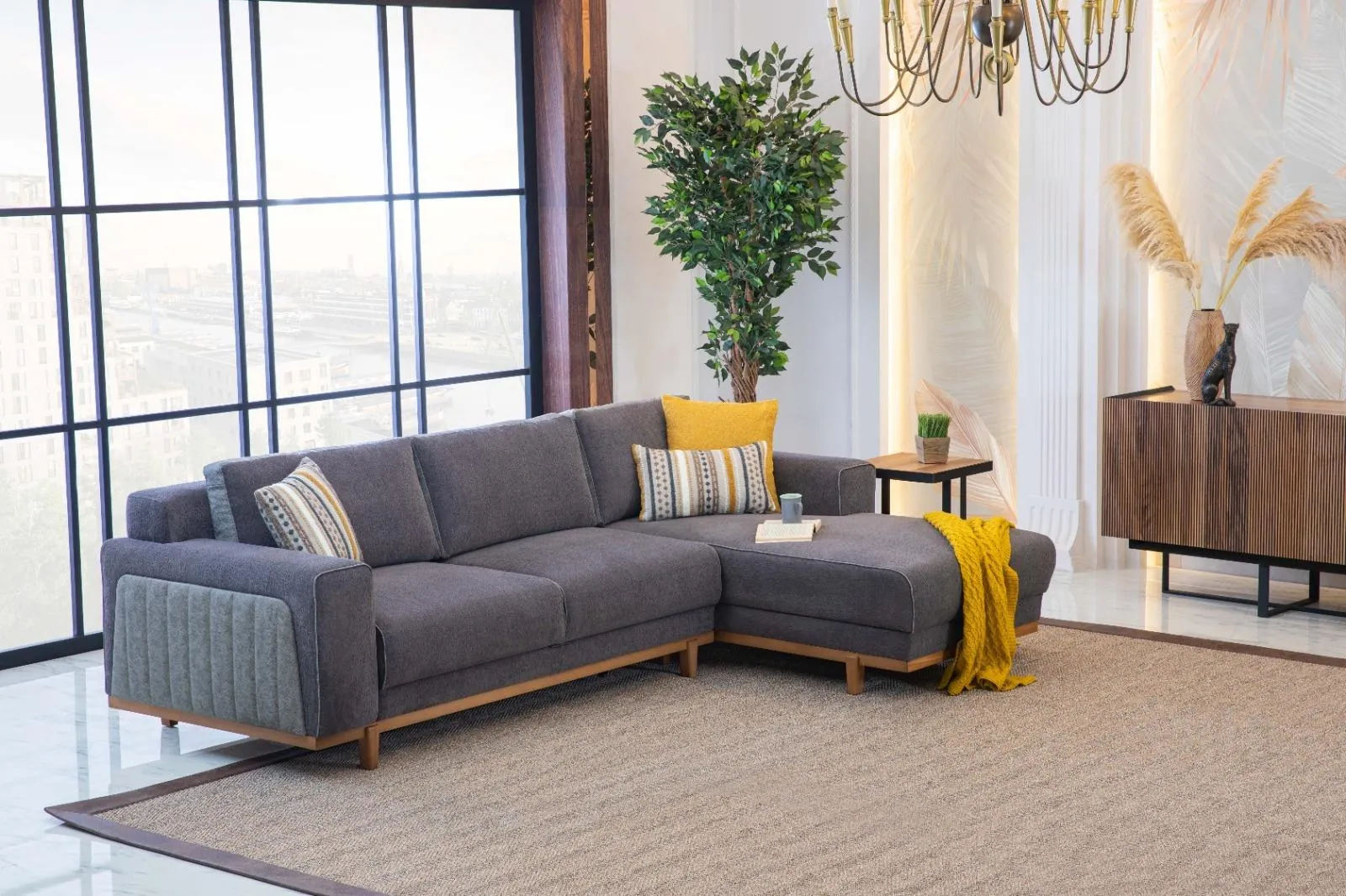 Luxus Ecksofa L-Form für Wonzimmer Modernen Designen und Hochwertig