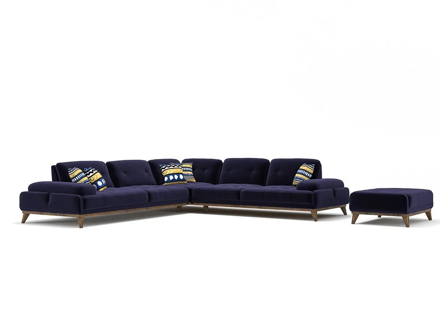 Design Blau Ecksofa L-Form Sitz Polstermöbel Wohnzimmer Couchtisch
