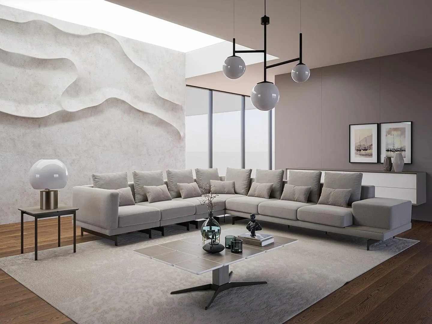 Designer Sofa Couch Ecksofa L-FormTextil Polster Garnitur Wohnzimmer