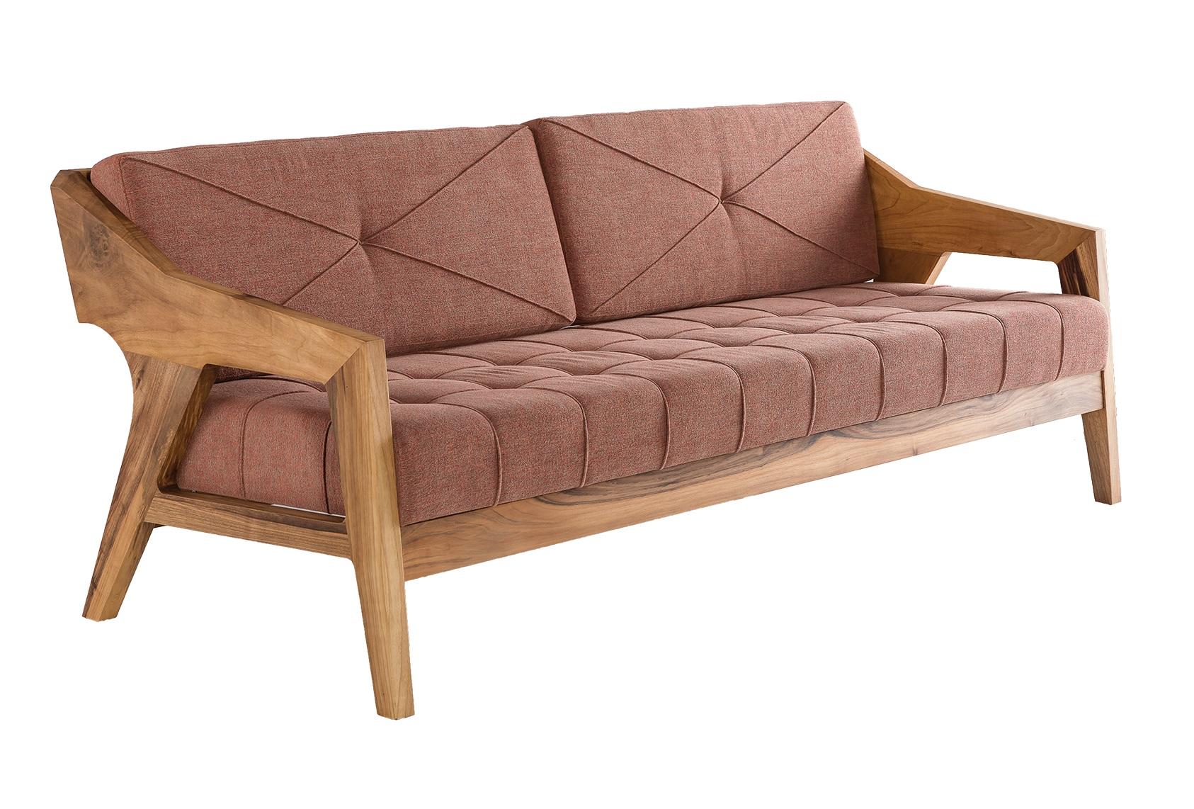 Elegantes beiges Stoffsofa aus Holz für modernes Wohnzimmer