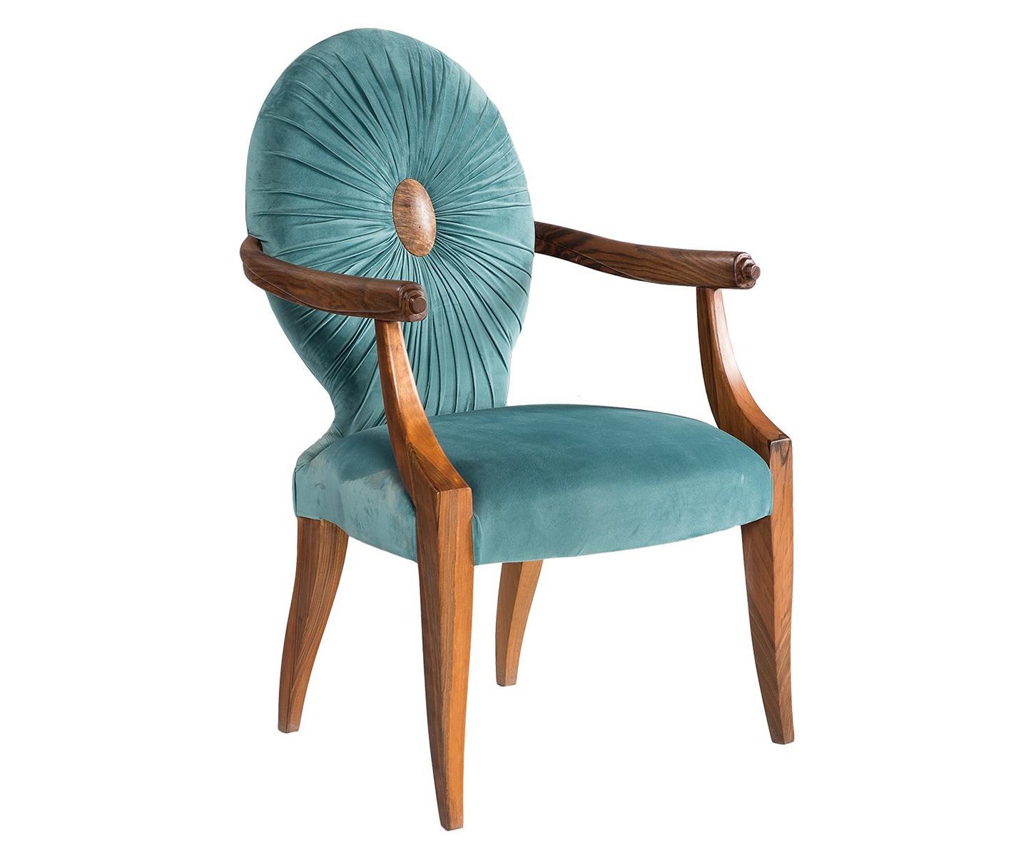 Blauer moderner Holzsessel stilvolles Wohnzimmermöbel