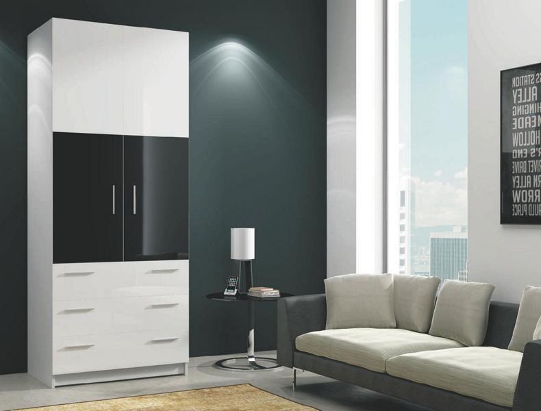 Schrank Kleiderkasten Hochschrank Stauraumschrank Wäscheschrank