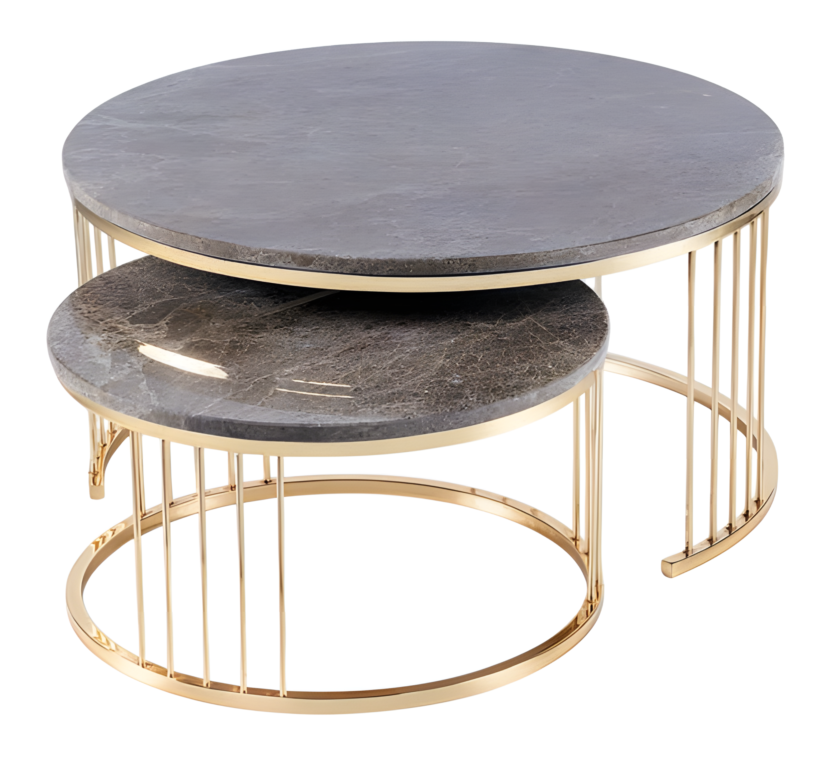 Moderner Beigefarbener Couchtisch aus Edelstahl