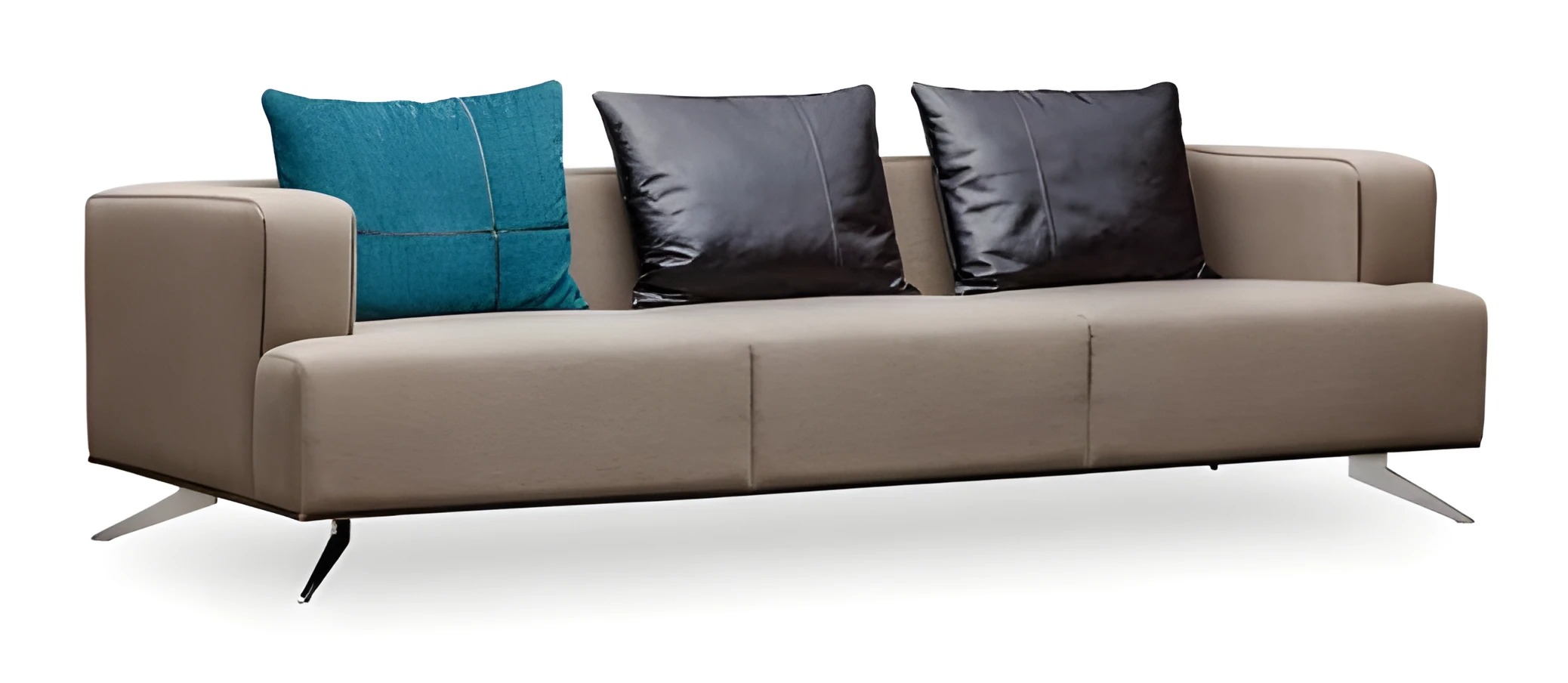 Modernes beiges Stoffsofa aus Holzrahmen