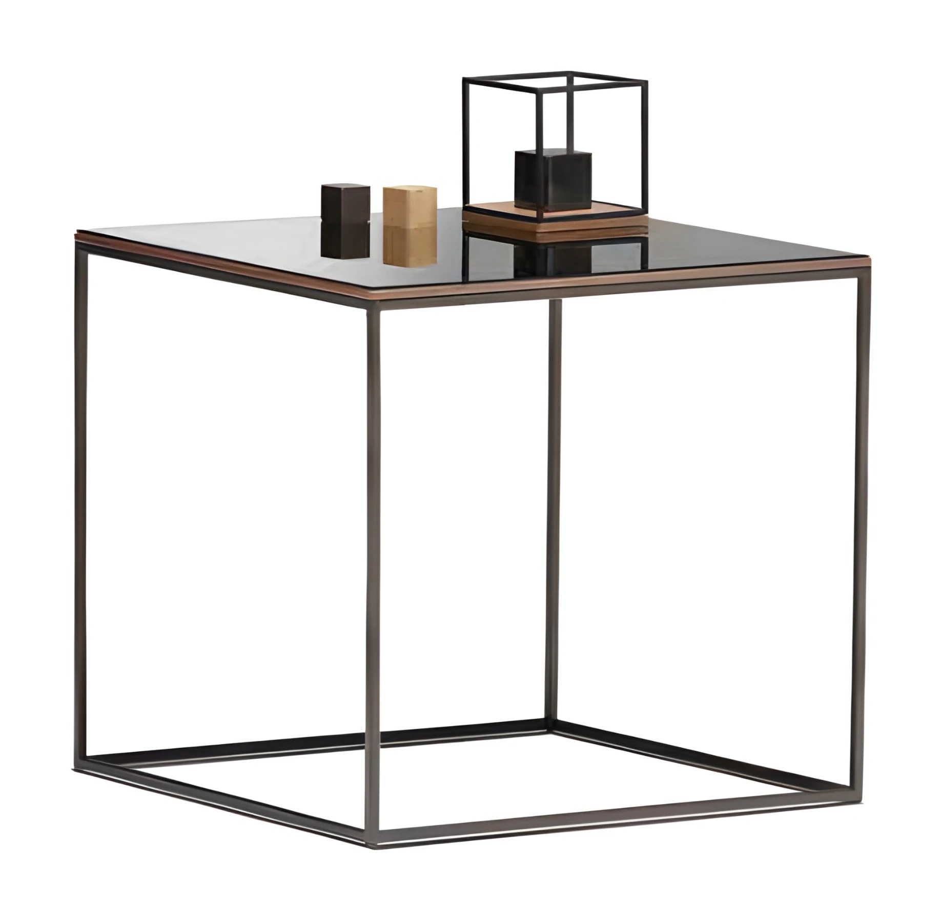 Eleganter Beistelltisch aus Metall in Braun für modernes Wohnzimmer