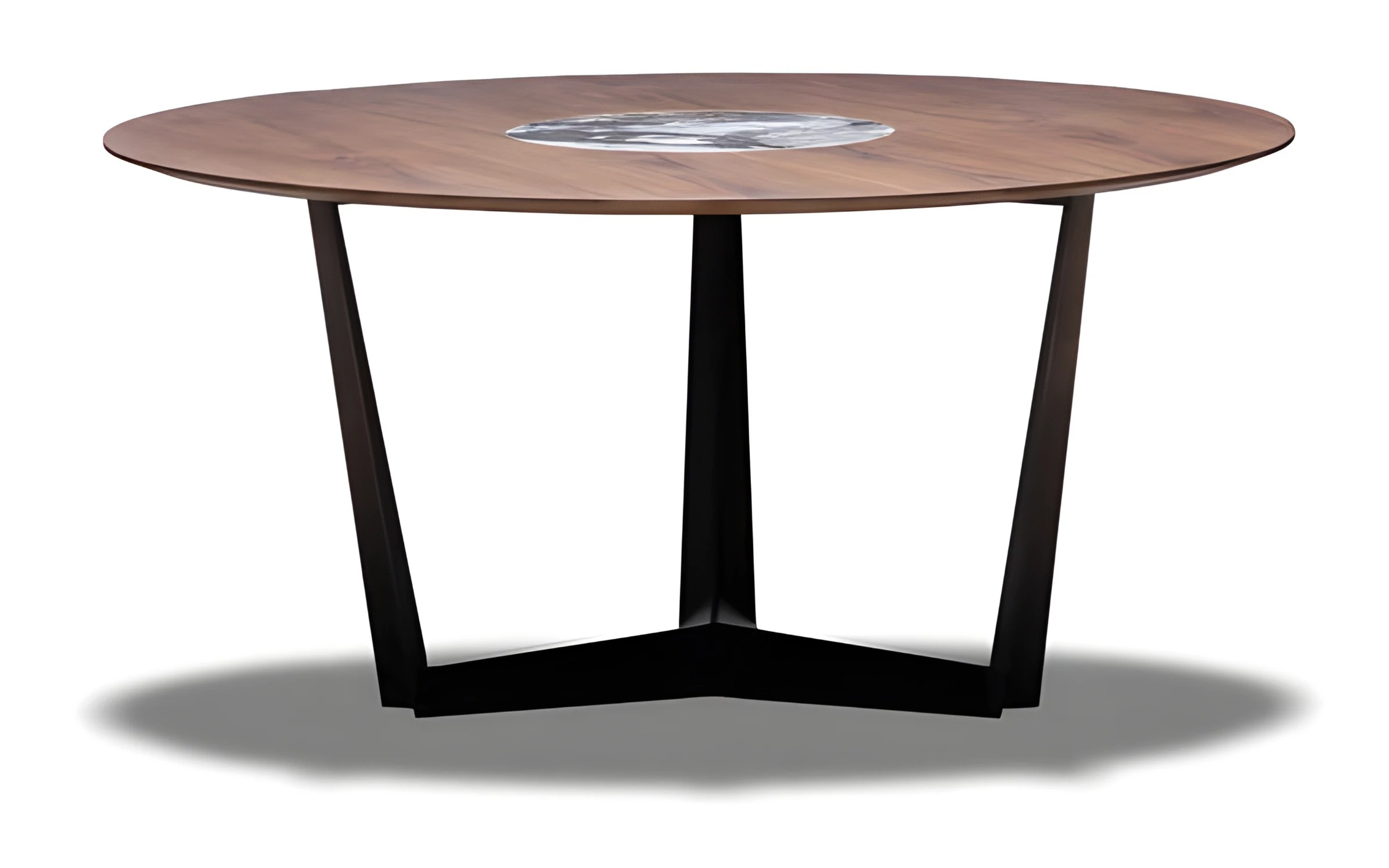 Eleganter runder Esstisch aus Holz in Braun für stilvolle Essbereiche