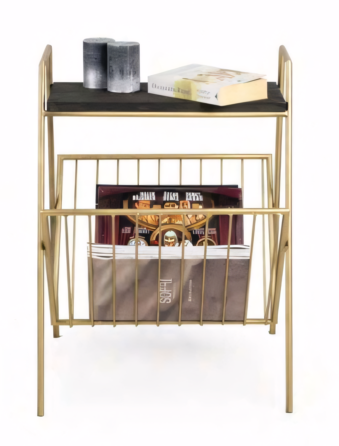 Moderner Beistelltisch Metall robust vielseitig Zeitungsständer Möbel