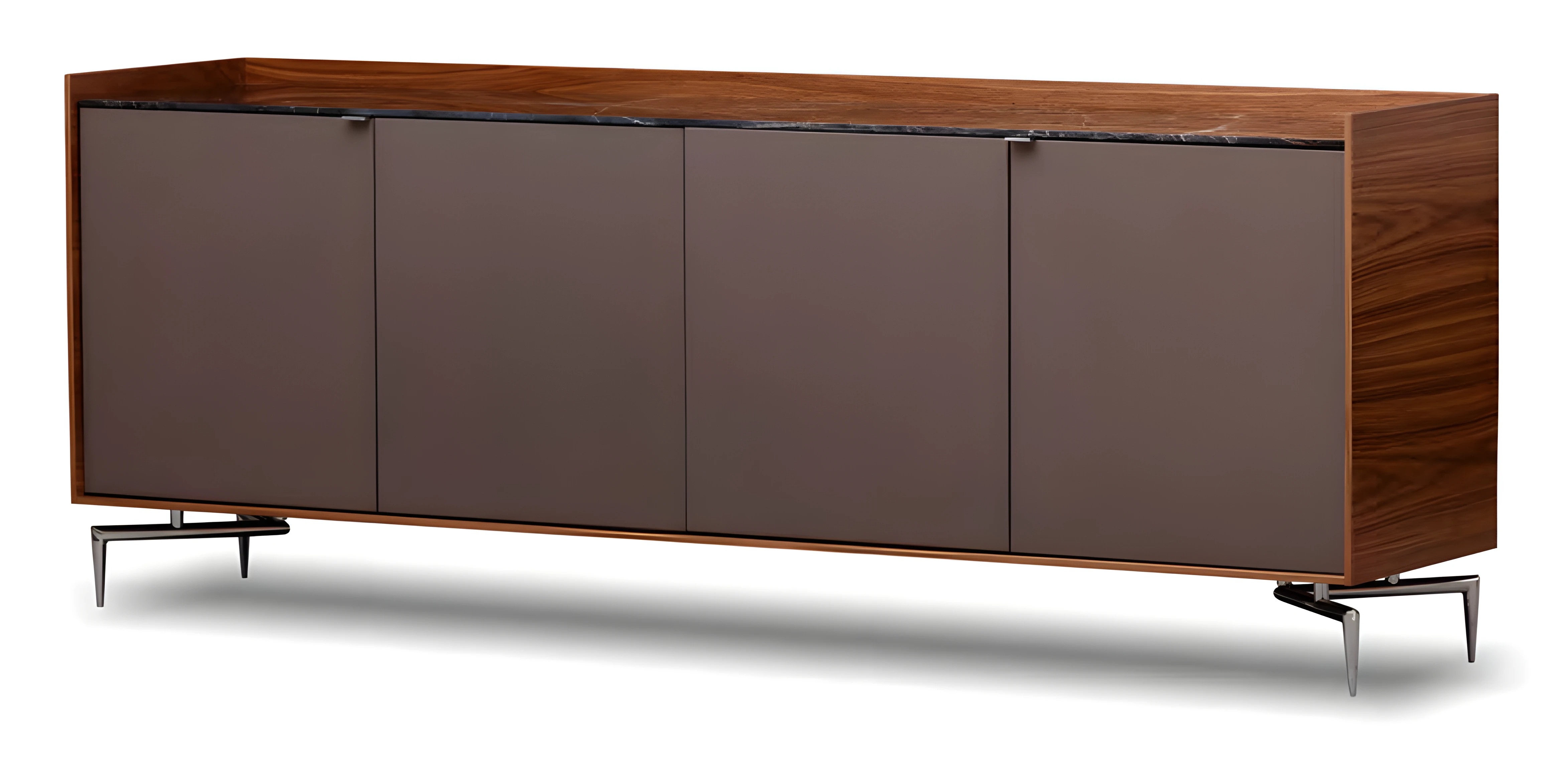 Braune Holzkonsole im eleganten modernen Design