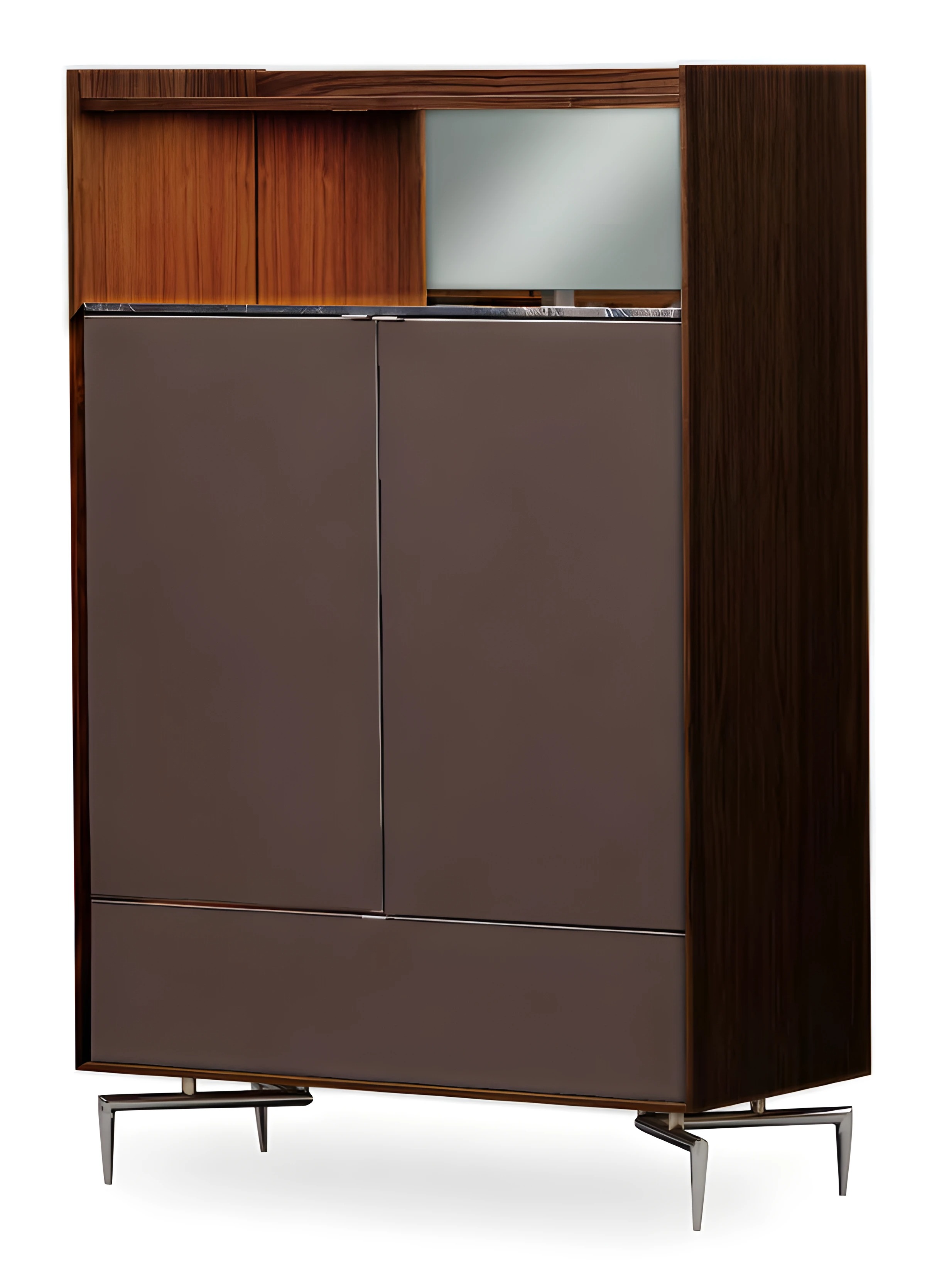 Braune Holzkonsole modern robust für Flur Wohnzimmer Büro