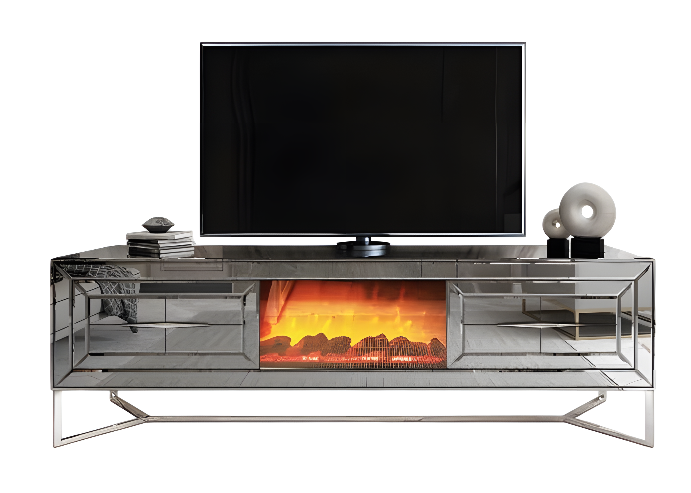 Moderner grauer TV-Ständer aus Holz für Wohnzimmer