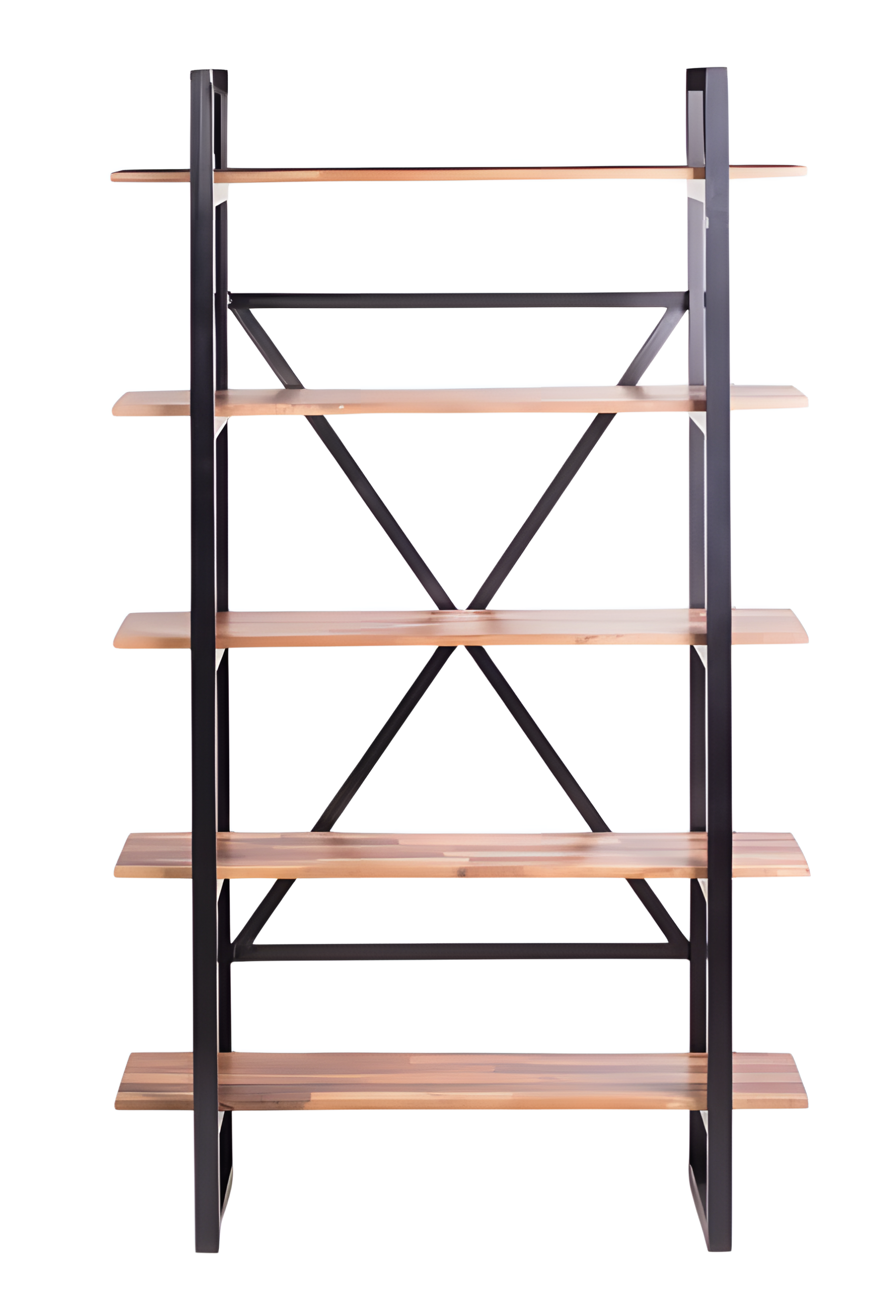 Elegantes Bücherregal aus Holz in Beigetönen