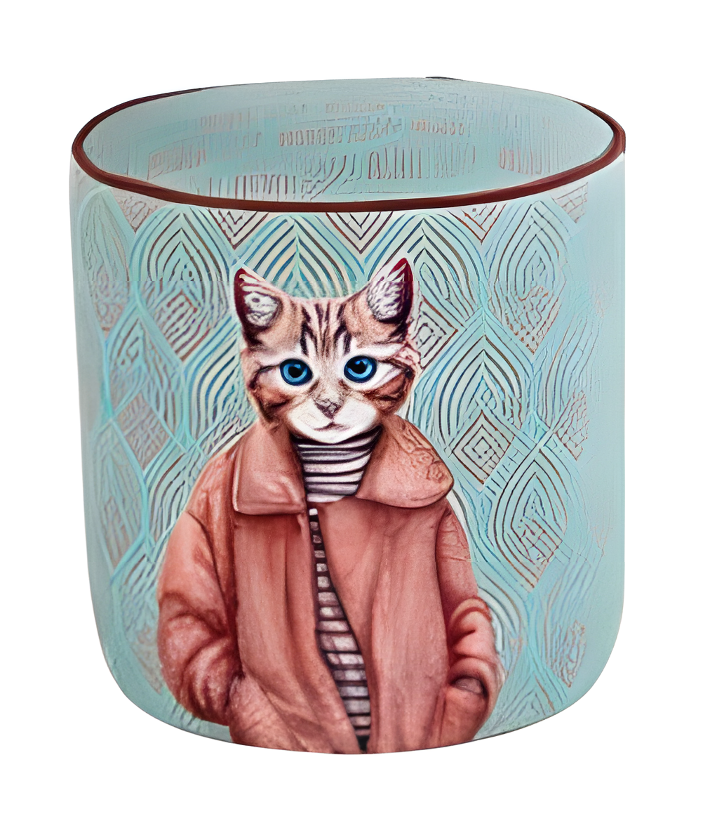 Mehrfarbiger Holz Hocker im modernen Design