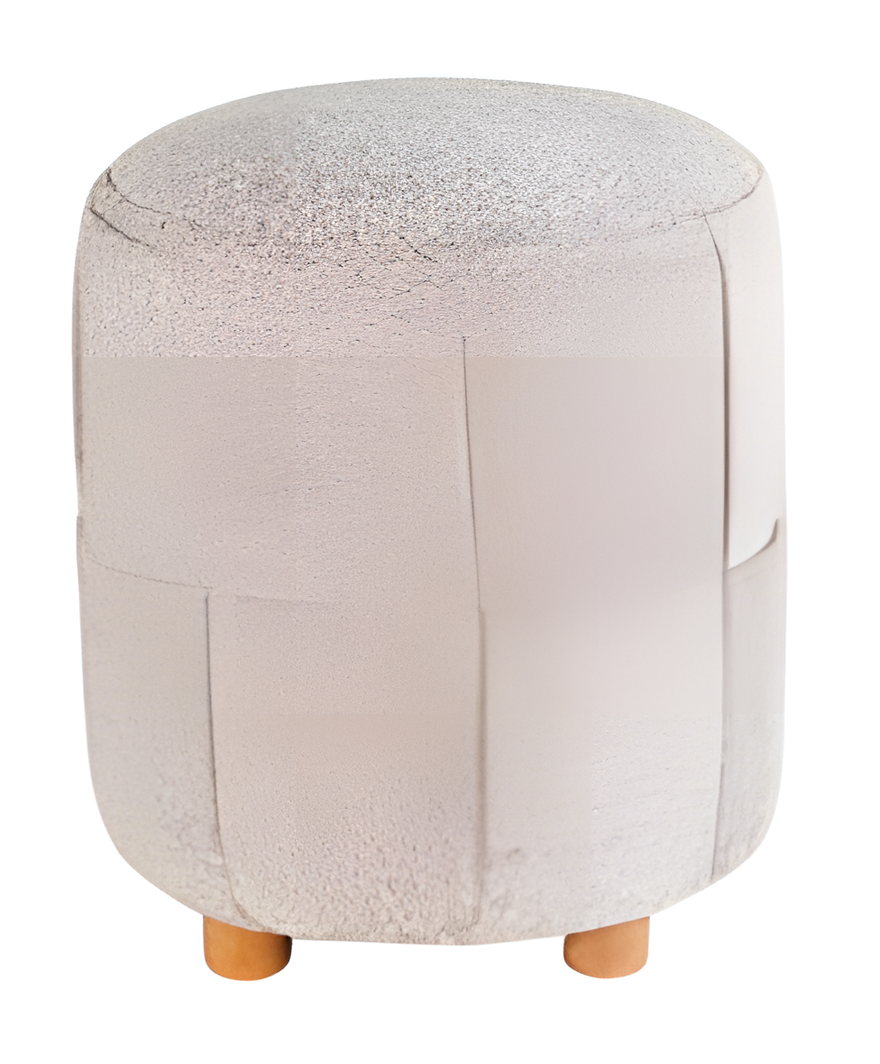 Beiger Holz Hocker im eleganten Design