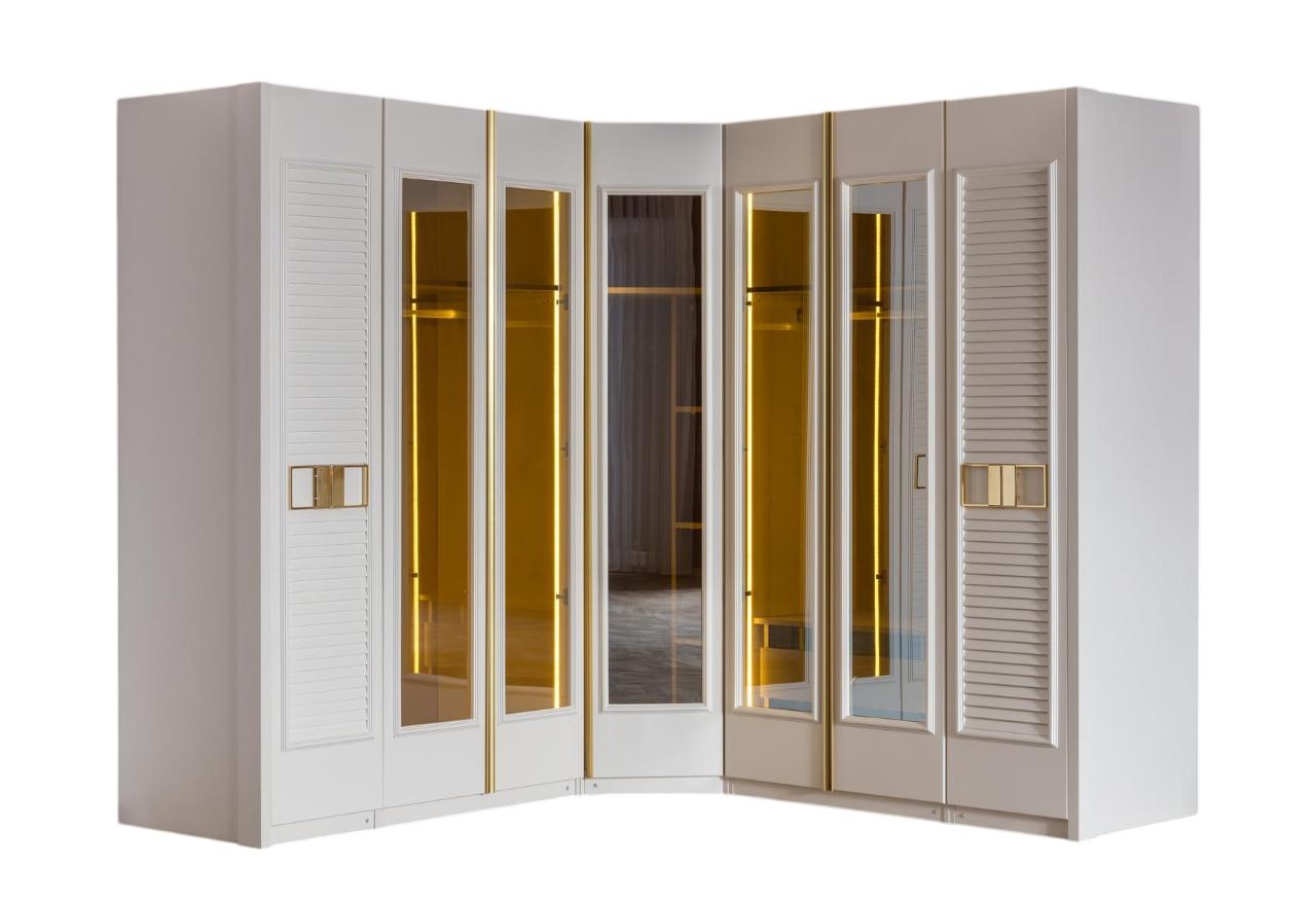 Eckschrank Weiß Holz Modern Elegant Stauraum Möbel