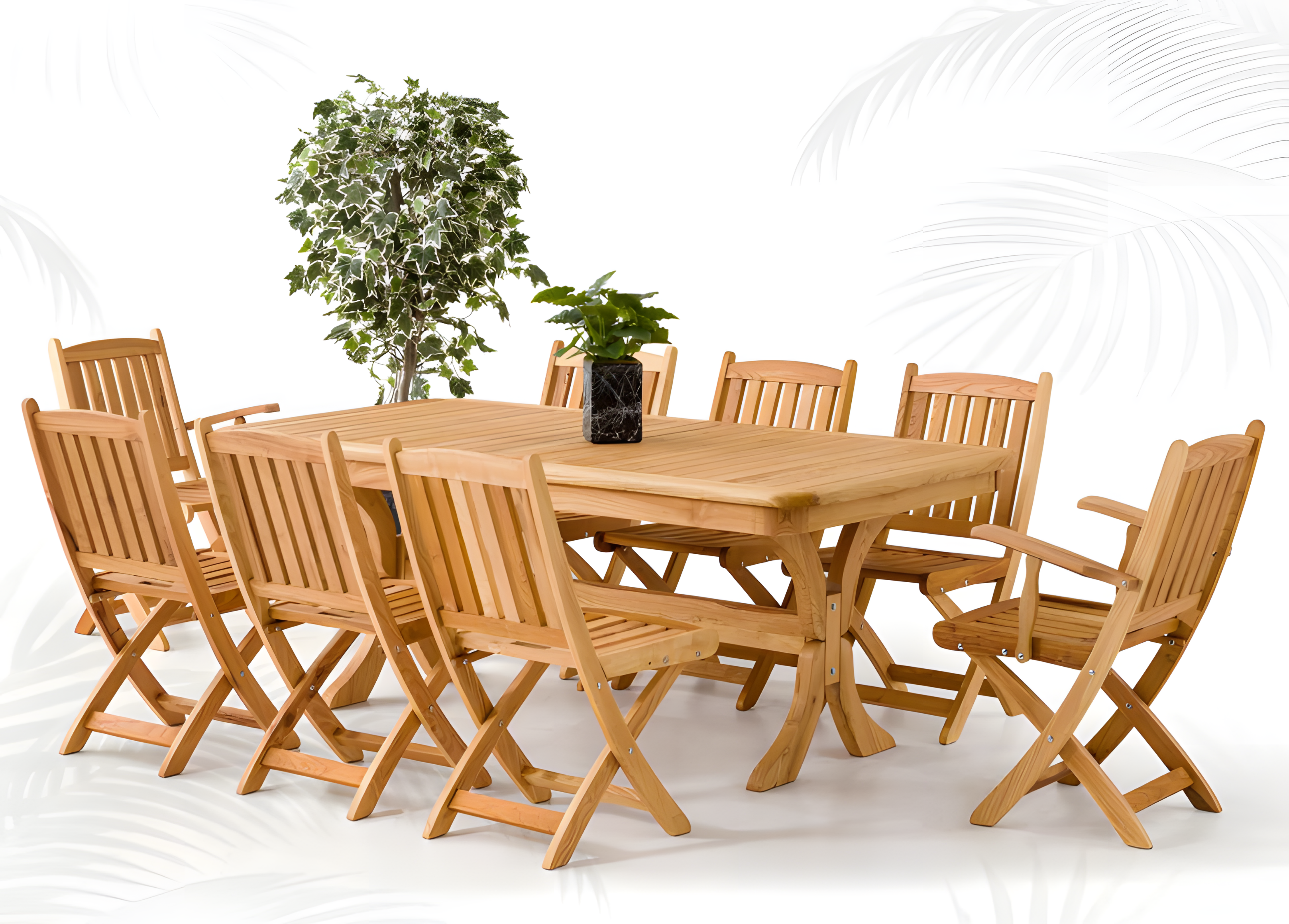 Elegantes 9-tlg Gartenmöbel Set aus Holz in Braun für Terrasse