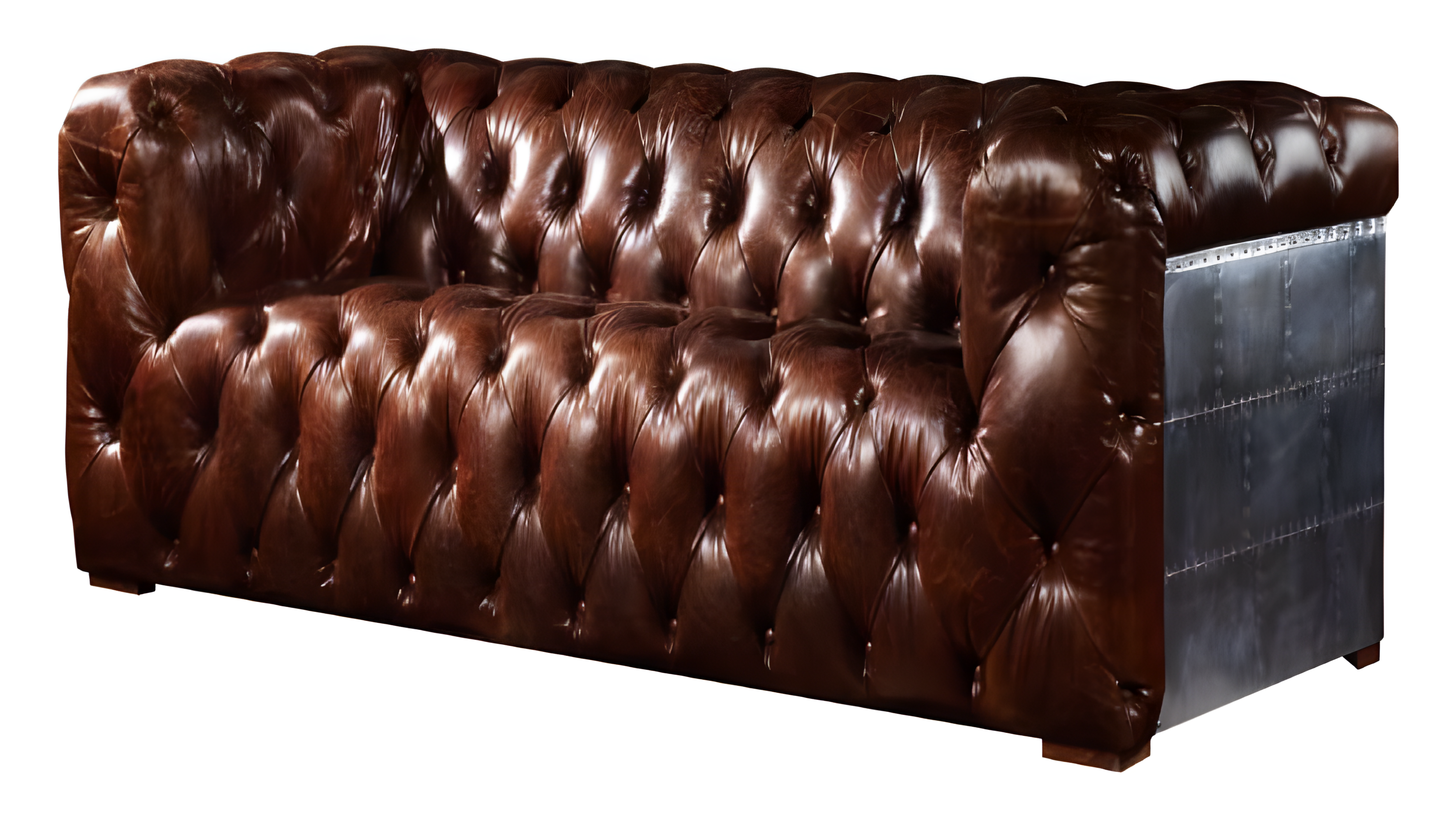 3-Sitzer Chesterfield Couch Polster Sofa Modern Aluminium Rückseite