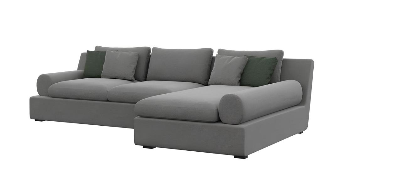 Ecksofa  Ästhetik der Form und Weichheit des Stoffes