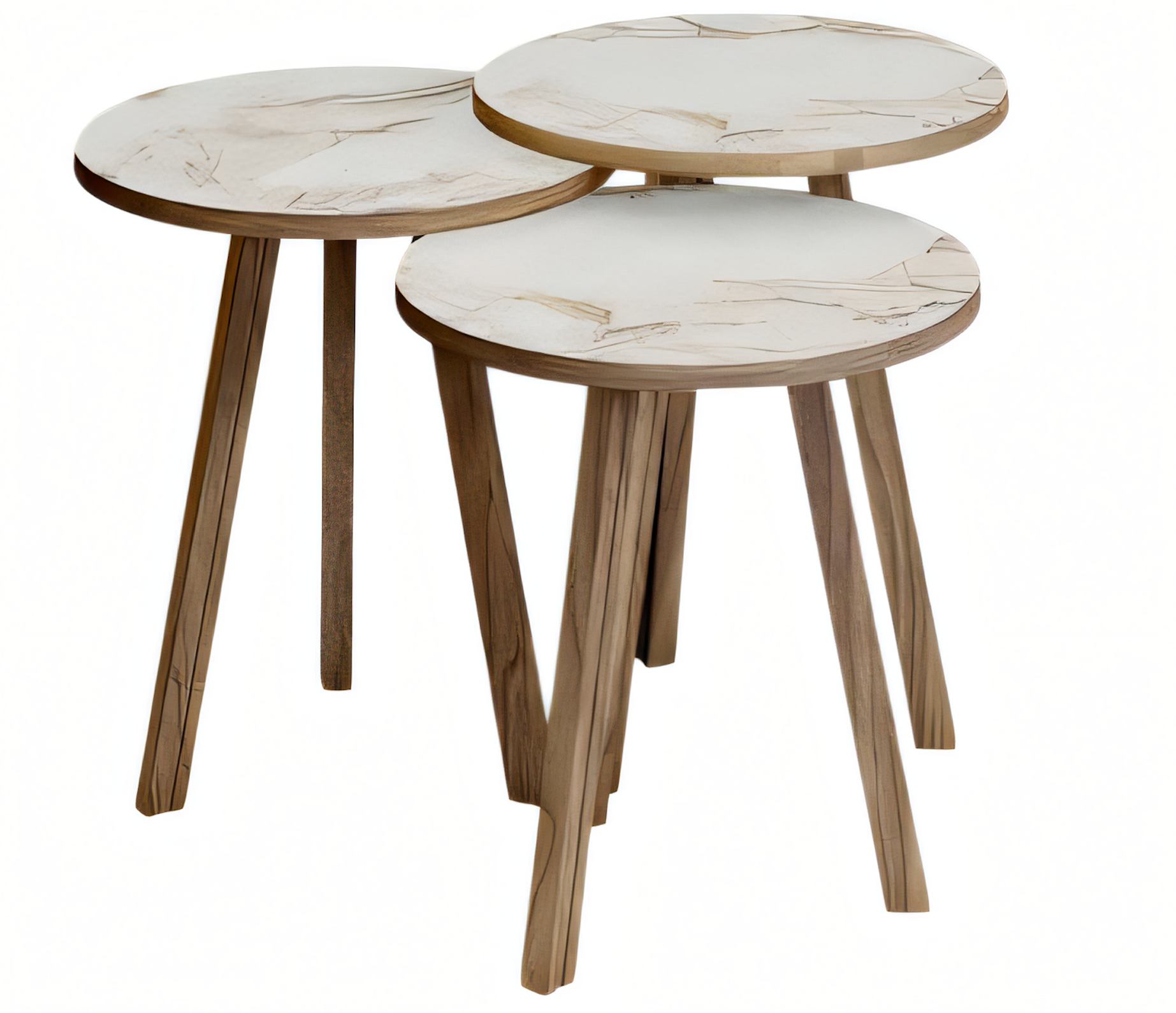 Elegantes braunes Holz Couchtisch-Set im modernen Design