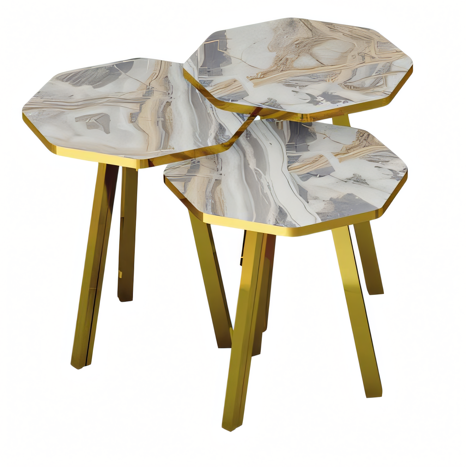 Moderner grauer Couchtisch aus Holz und Metall