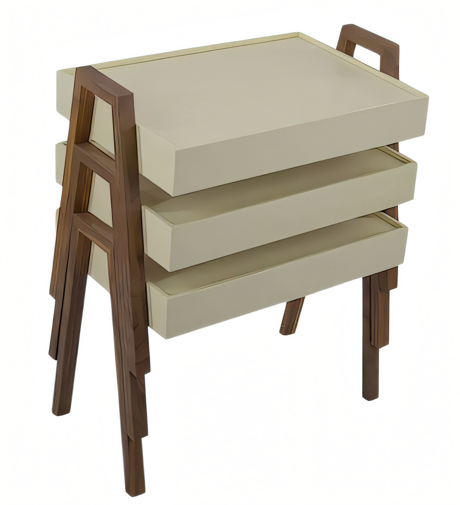 Couchtisch-Set aus Holz in Beige modern und stilvoll