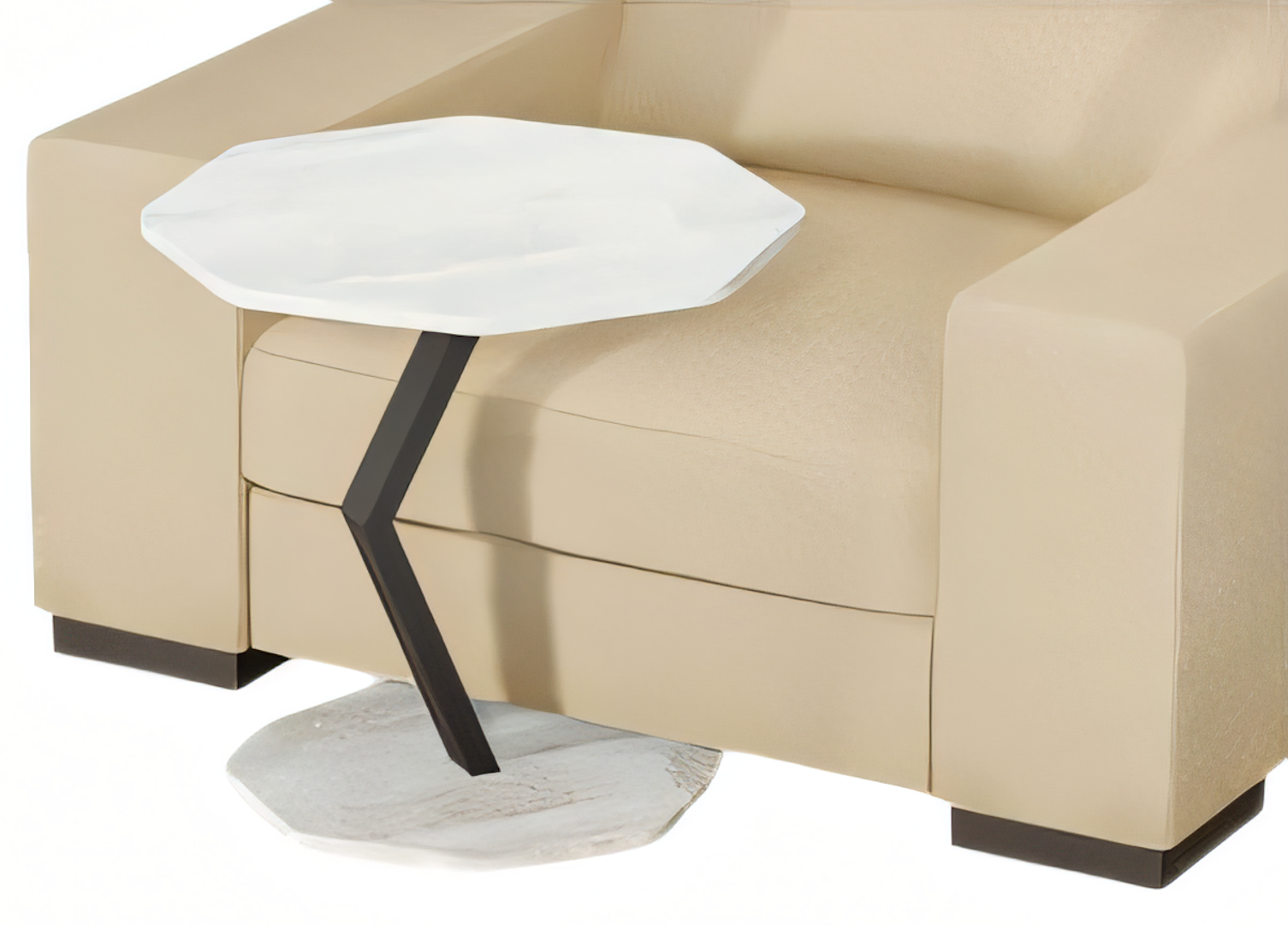 Eleganter weißer Beistelltisch aus Holz mit modernem Design