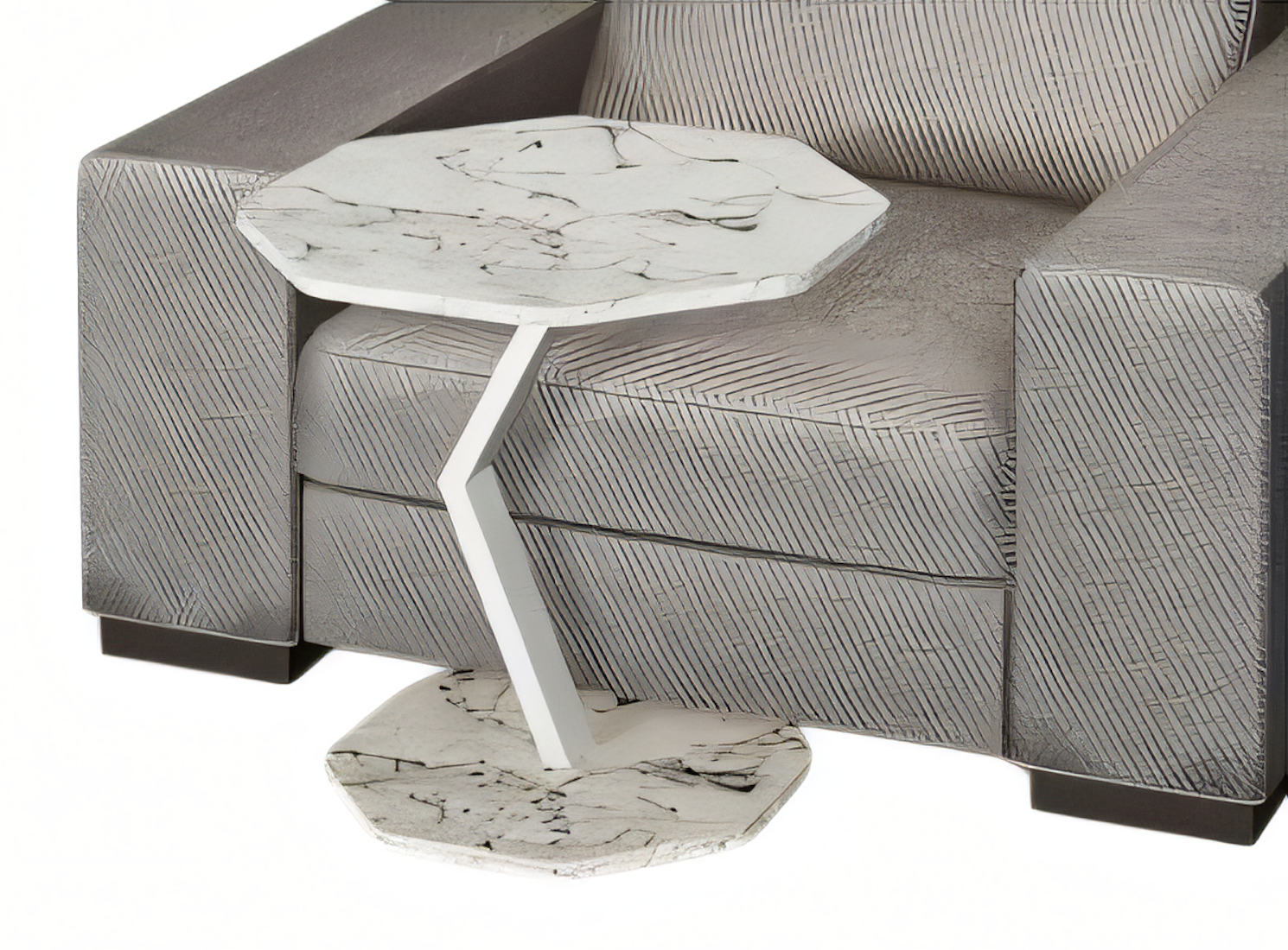 Beistelltisch aus Holz in Weiß modern eleganter Wohnstil