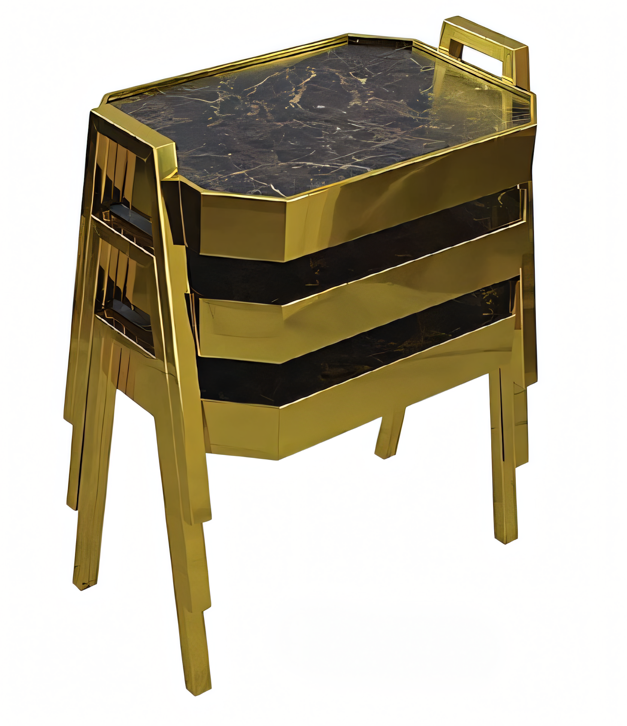 Elegantes schwarzes Couchtisch-Set aus Holz für modernes Wohnzimmer