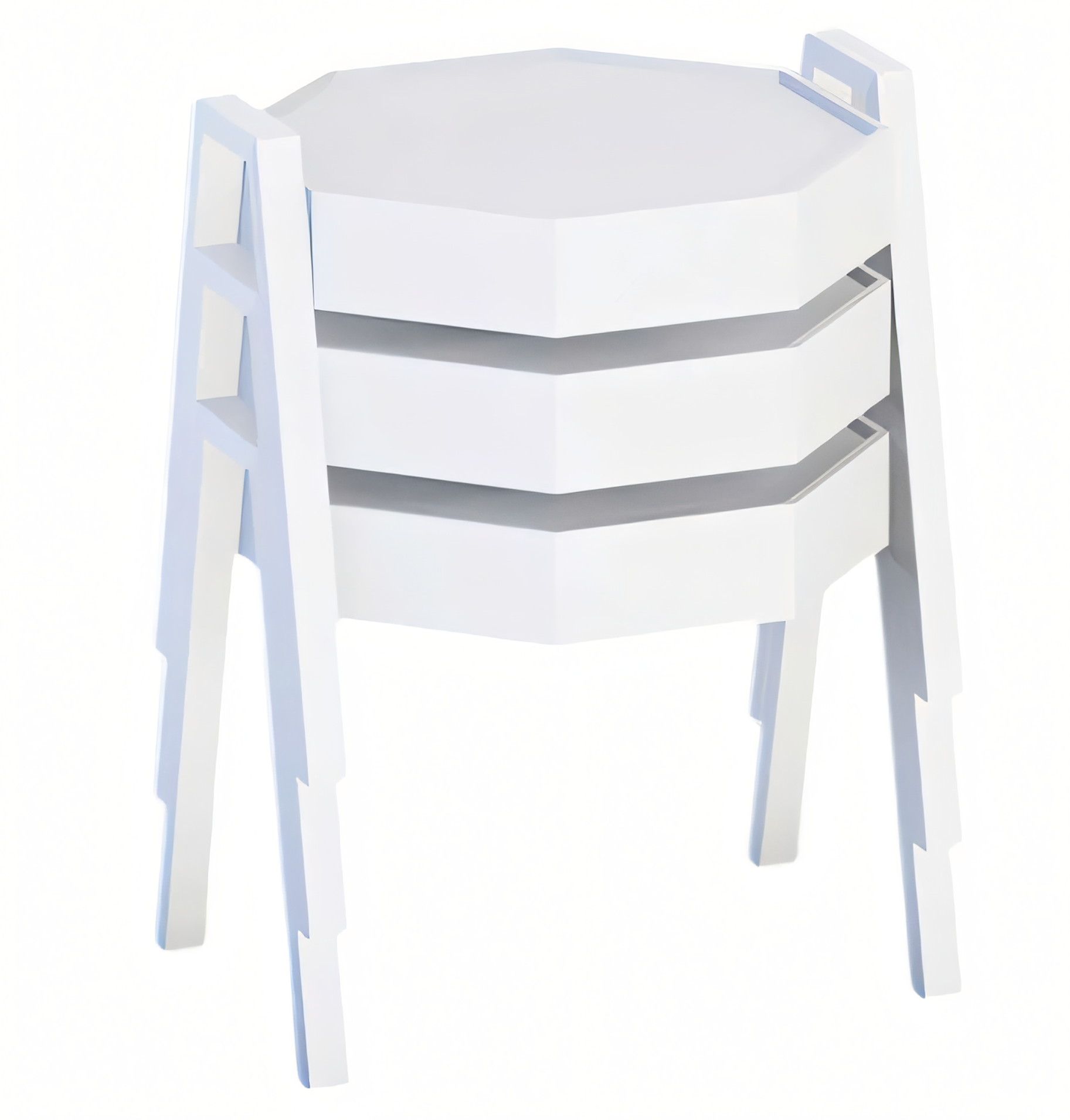 Elegantes weißes Couchtisch-Set aus Holz im modernen Stil