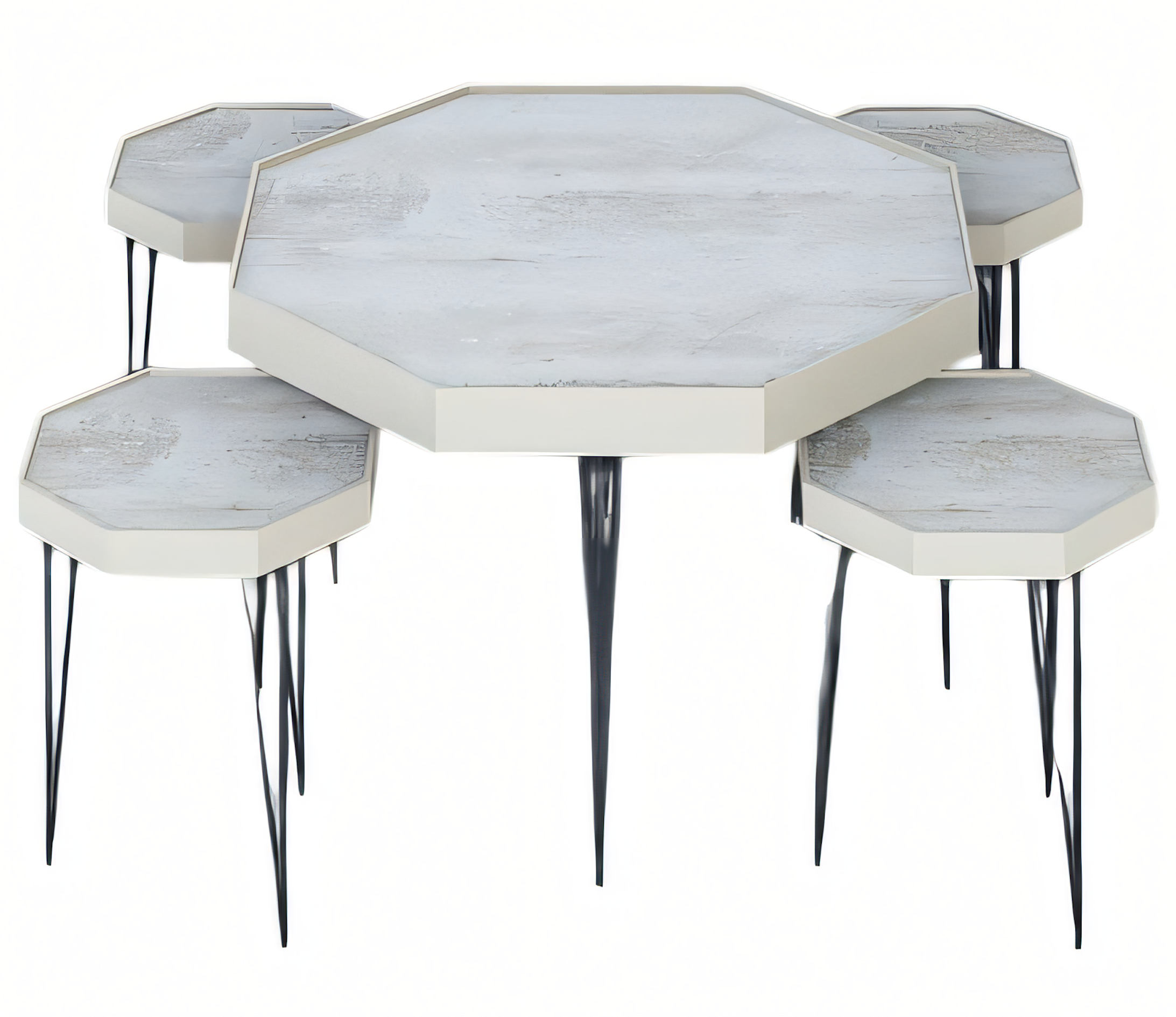 Moderner weißer Holztisch mit stilvollem Design